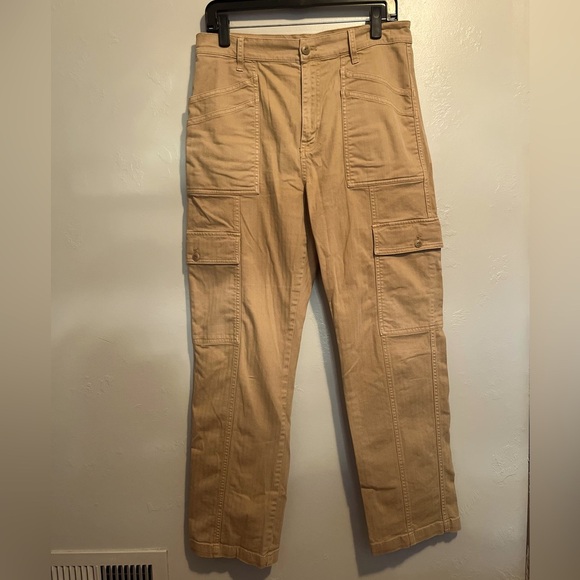 Madewell The Garment-Dyed '90s Straight Cargo Pant in Sand Dune Women's 29 - Picture 2 of 16